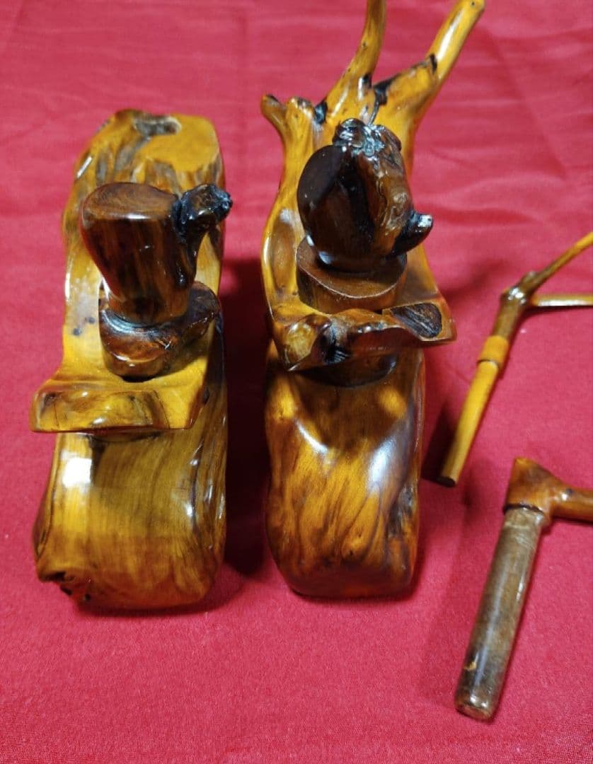 ヘラブナ釣り万力・オーダ一制作の杜松 万力・杜松竿枕・杜松玉置き1点物希少139