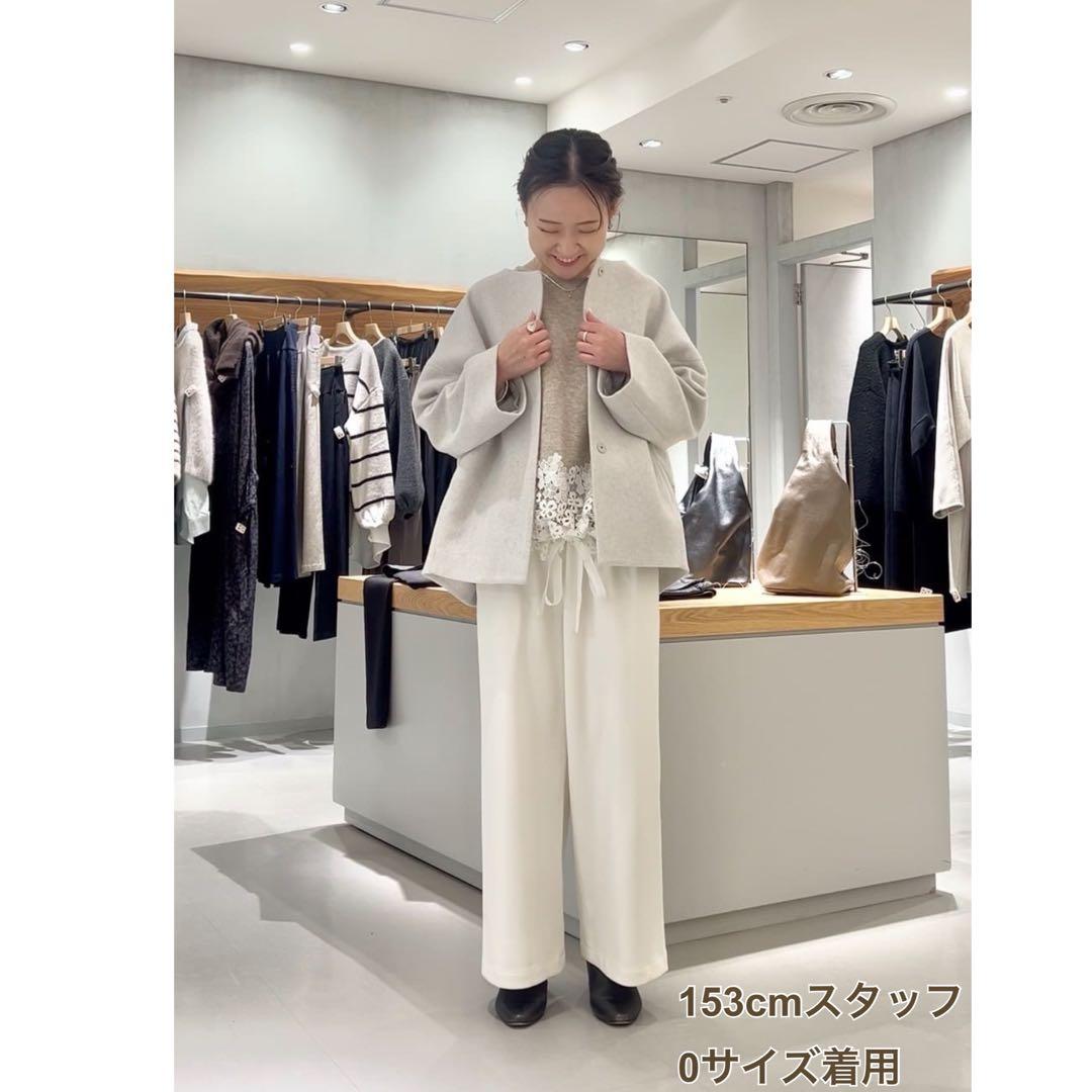 ビアズリー 後ろぷっくりウールショートコート　ライトグレー　0サイズ✤ 美品