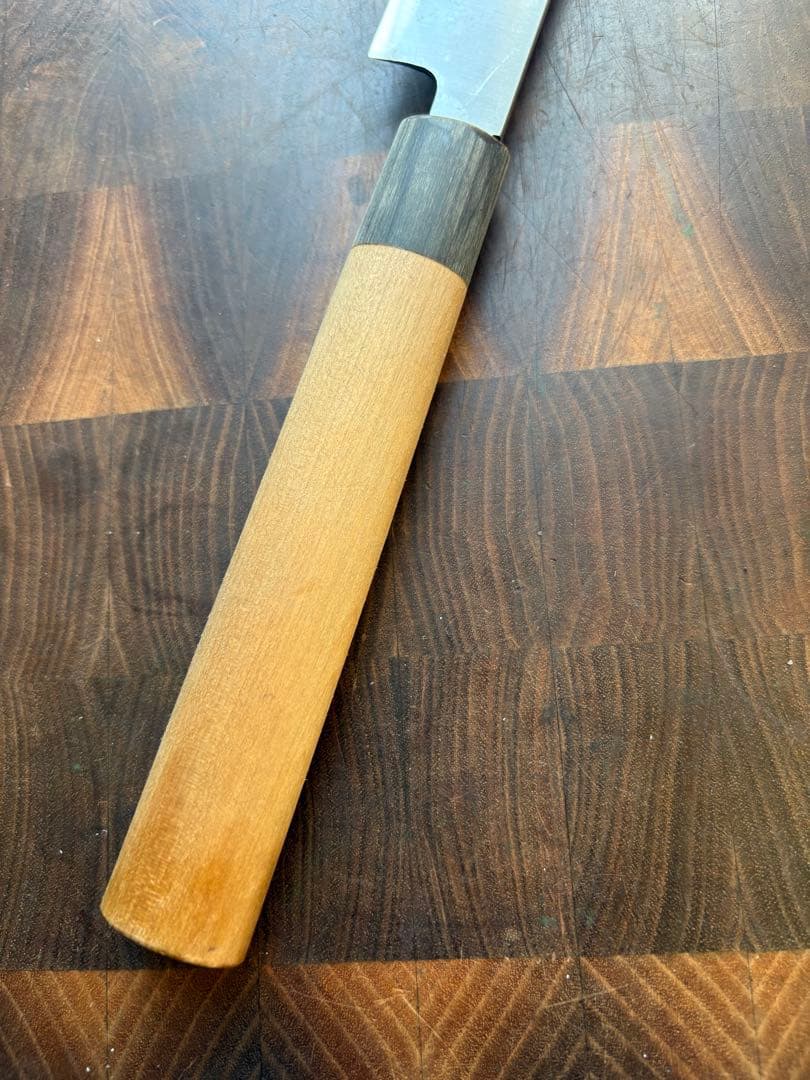 正本　築地　秀　切付　筋引　300mm 尺　包丁　和包丁　研ぎ済　朴水牛柄