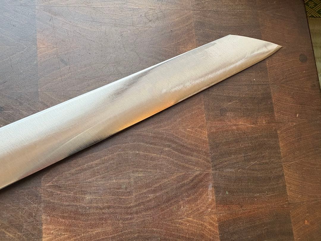 正本　築地　秀　切付　筋引　300mm 尺　包丁　和包丁　研ぎ済　朴水牛柄
