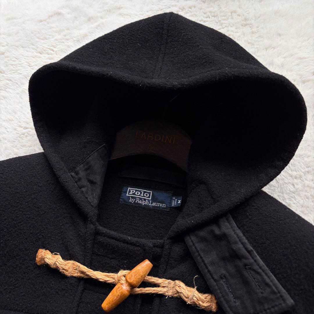 【90s 美品】ポロバイラルフローレン ダッフルコート ウール ブラック M