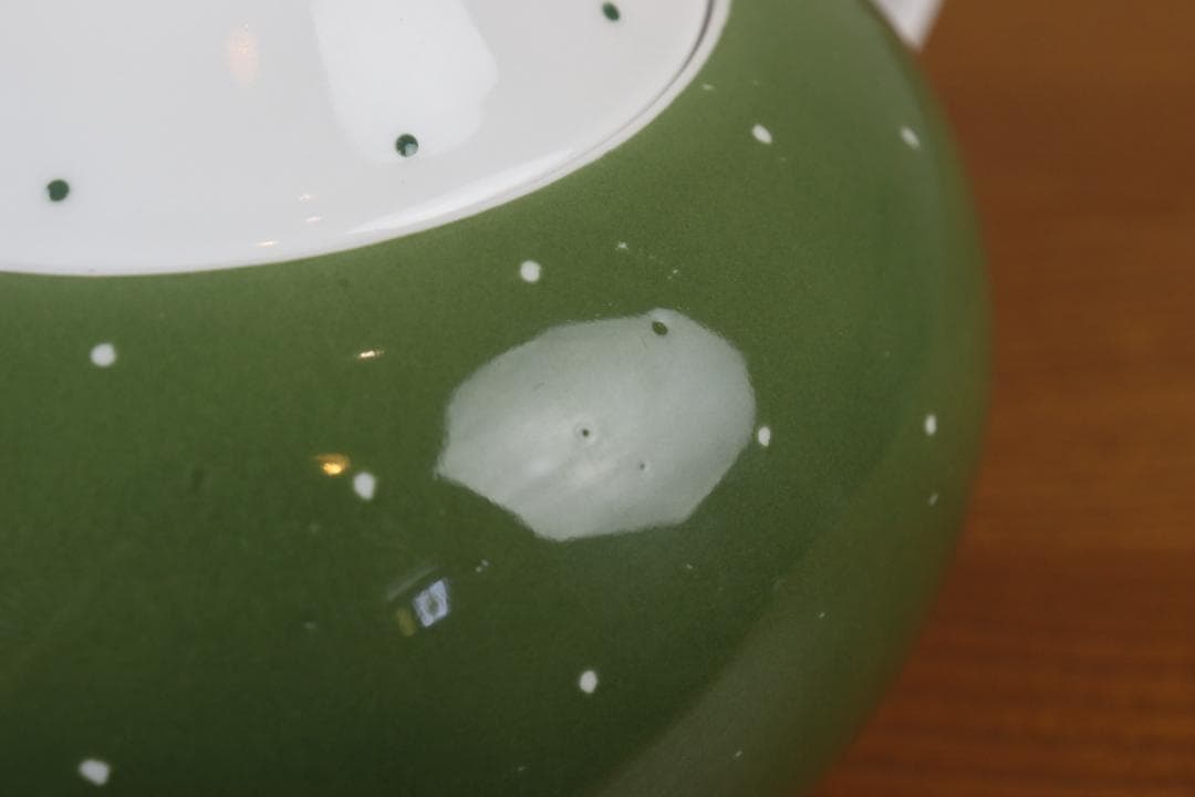 お値下げ　スージークーパー　レイズドスポット　ポット　ドット　緑　ヴィンテージ