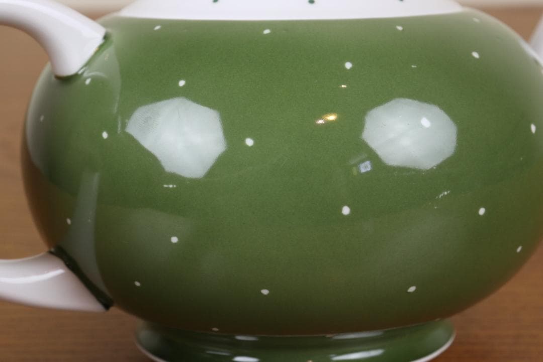 お値下げ　スージークーパー　レイズドスポット　ポット　ドット　緑　ヴィンテージ