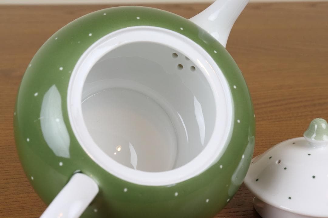 お値下げ　スージークーパー　レイズドスポット　ポット　ドット　緑　ヴィンテージ