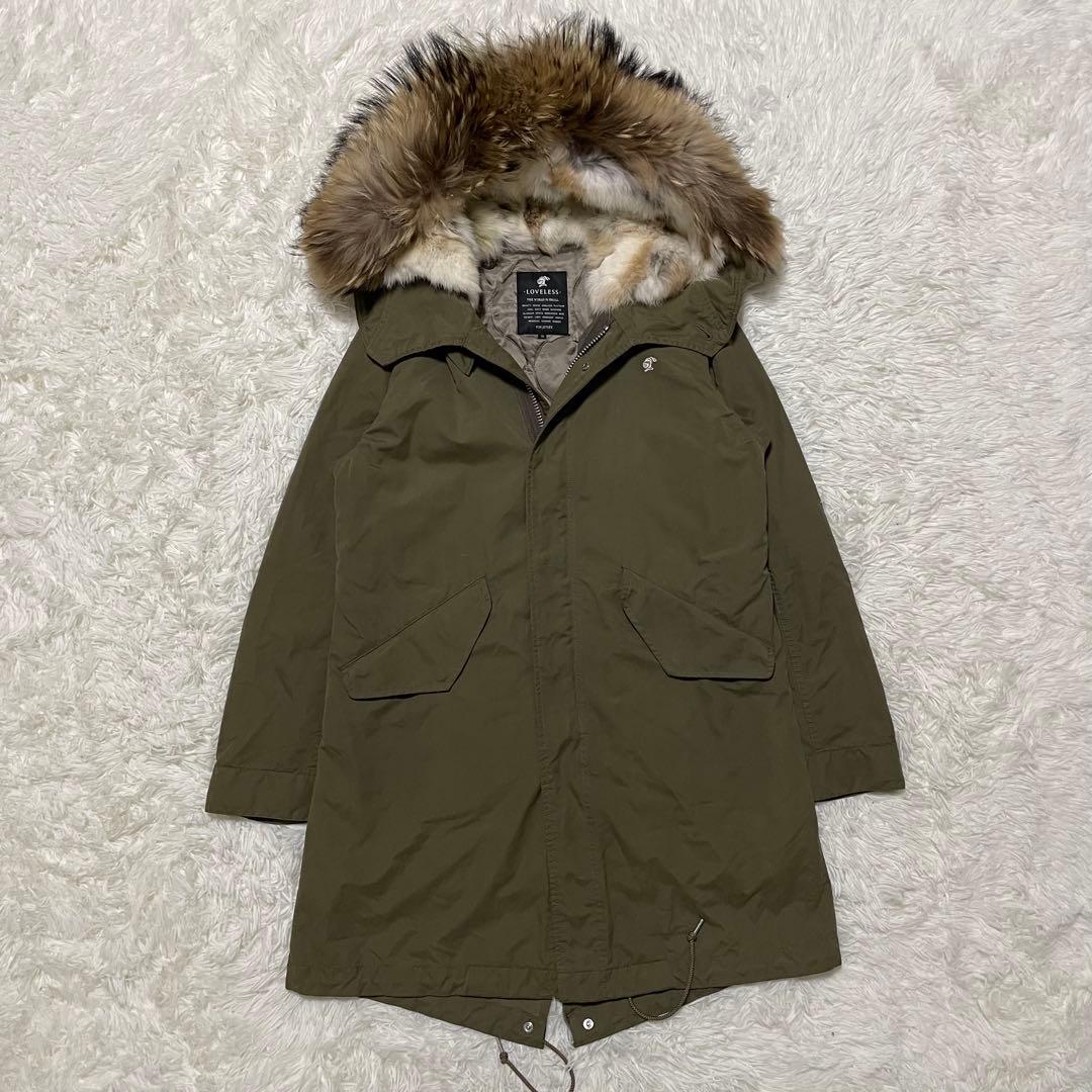 美品　ラブレス　モッズコート　ライナー　ラビット　ラクーン　ミリタリー　刺繍