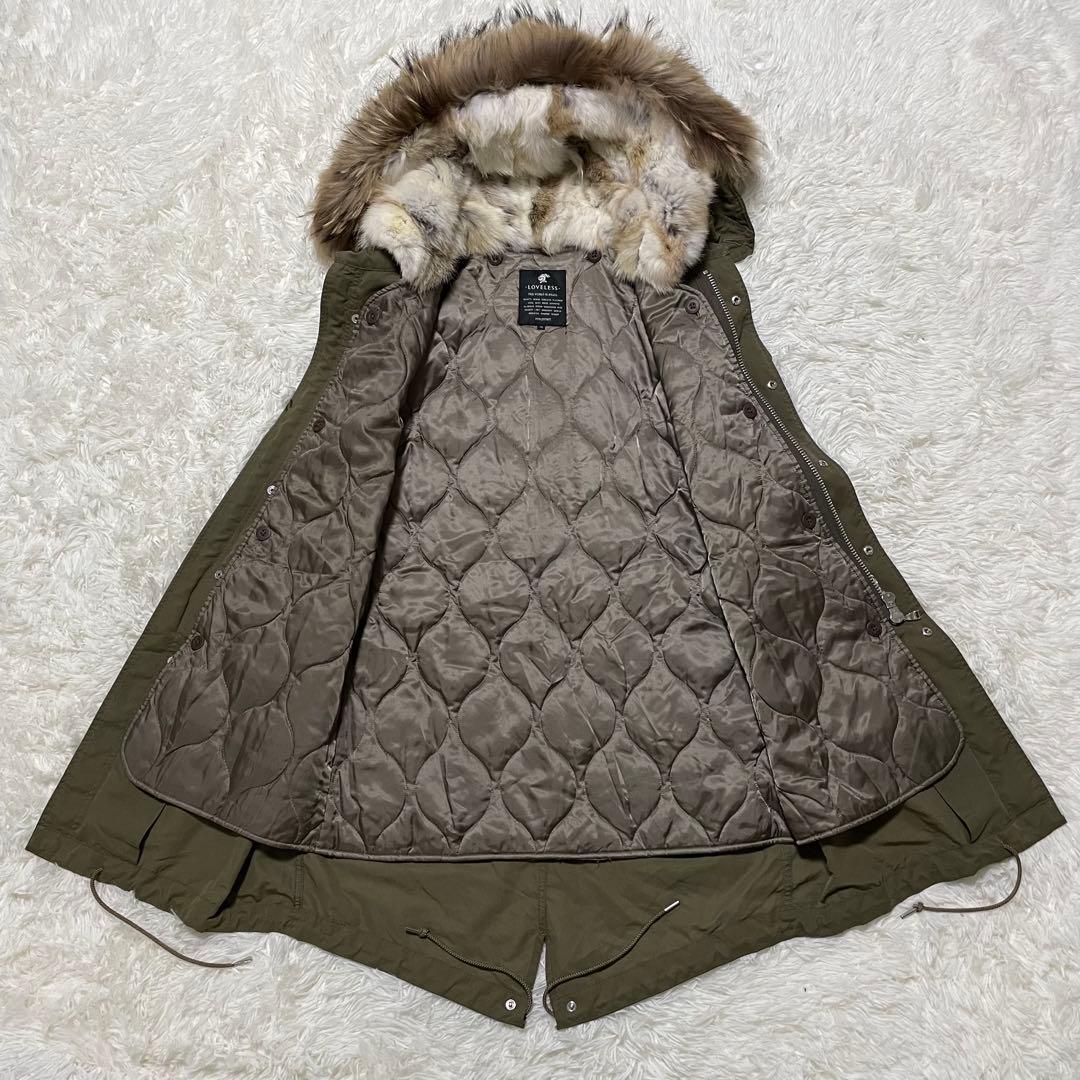 美品　ラブレス　モッズコート　ライナー　ラビット　ラクーン　ミリタリー　刺繍