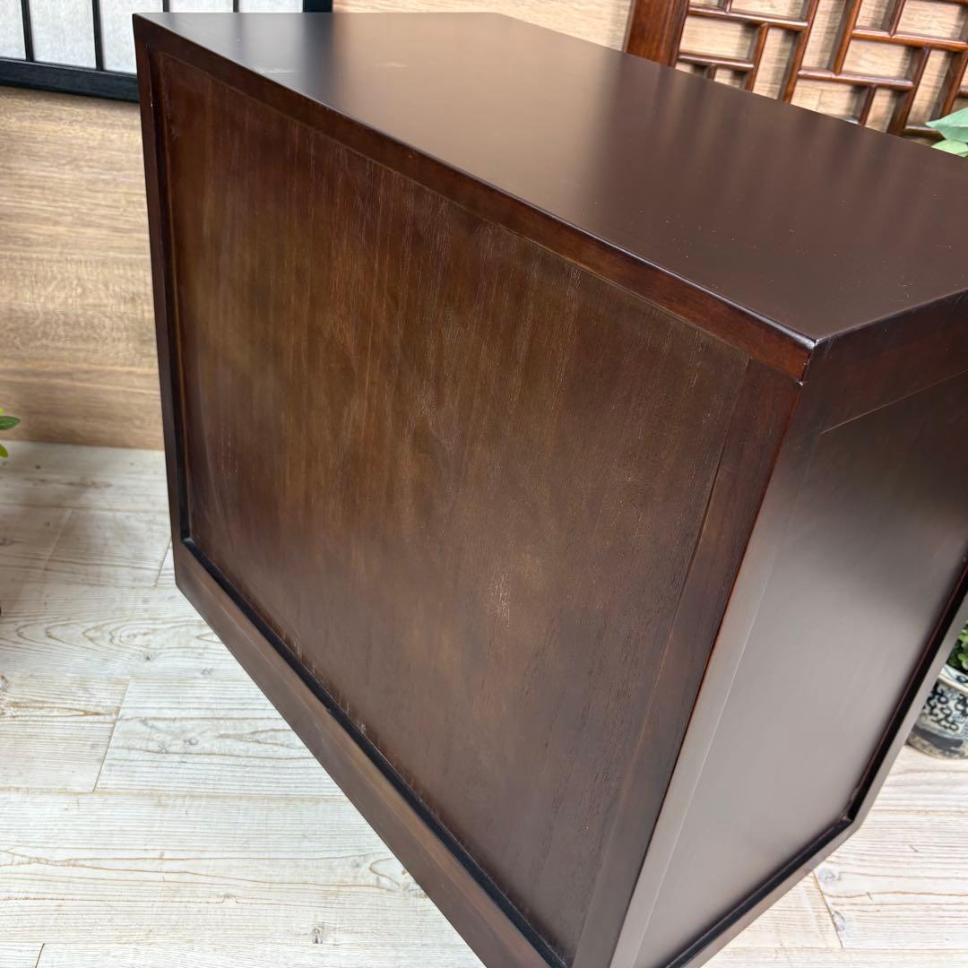 民芸家具引き戸付きタンスチェスト2点セット木製桐材天然無垢飾り棚収納家具和箪笥