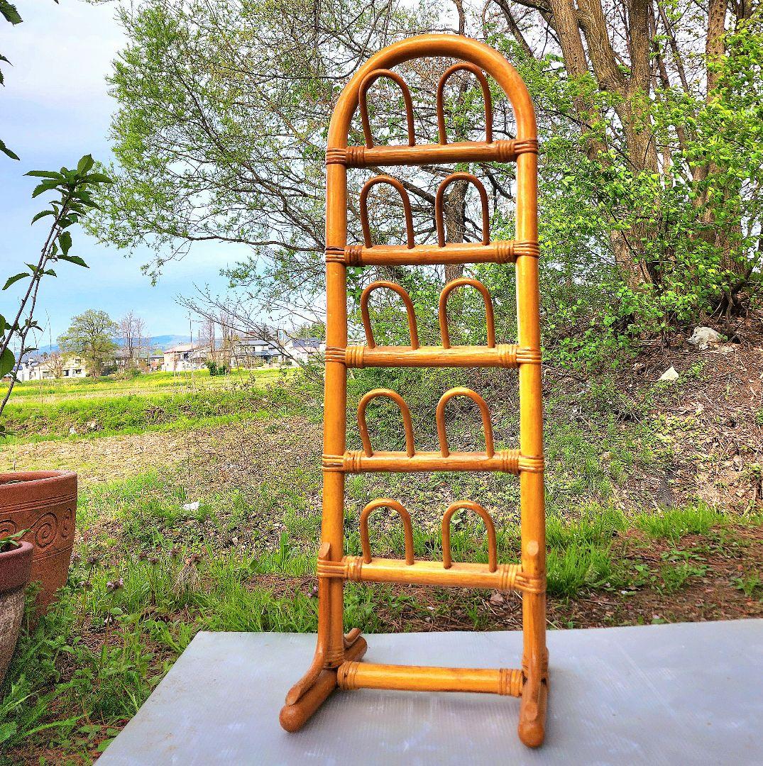 【昭和レトロ】藤籠(かご)ラタン/シューズラック