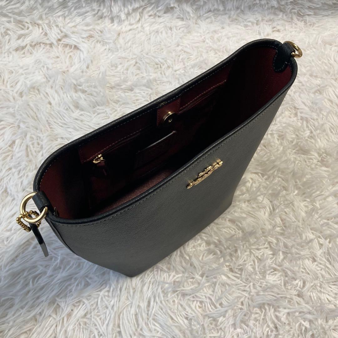 極美品　現行　コーチ　ショルダーバッグ　シティ バケット バッグ　2way 黒