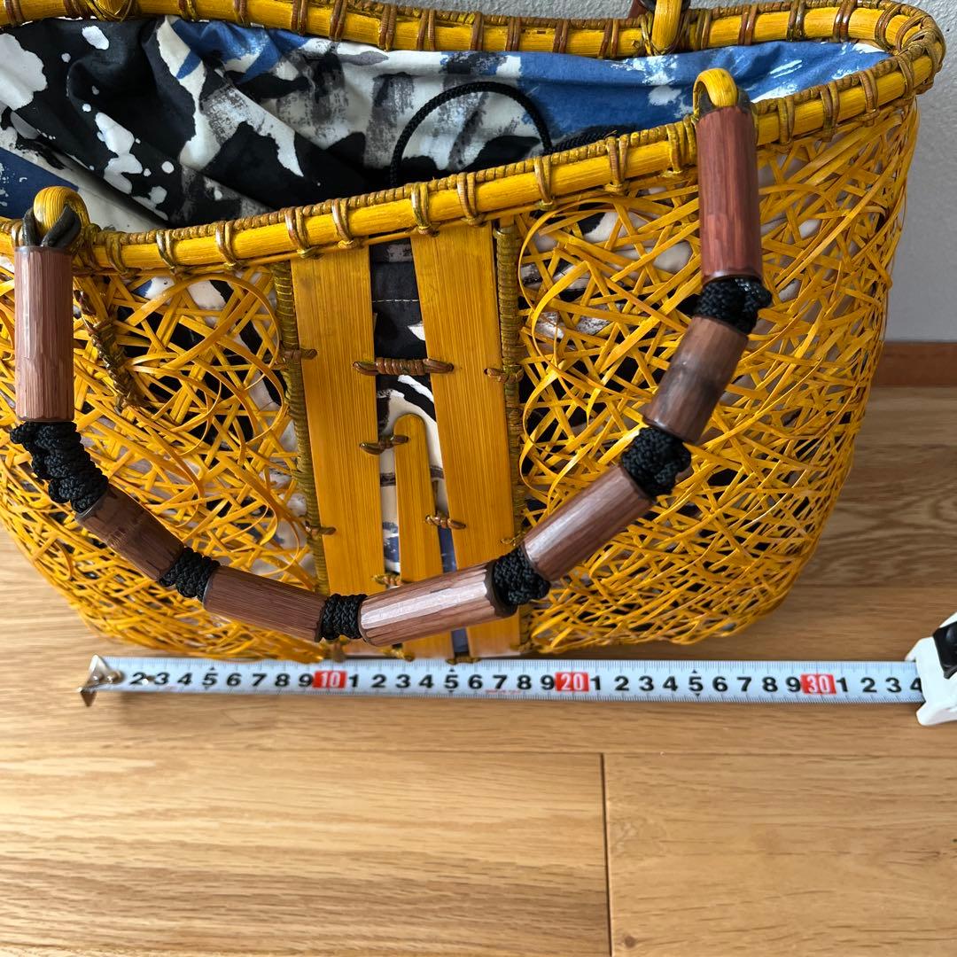 竹籠バッグ黄色