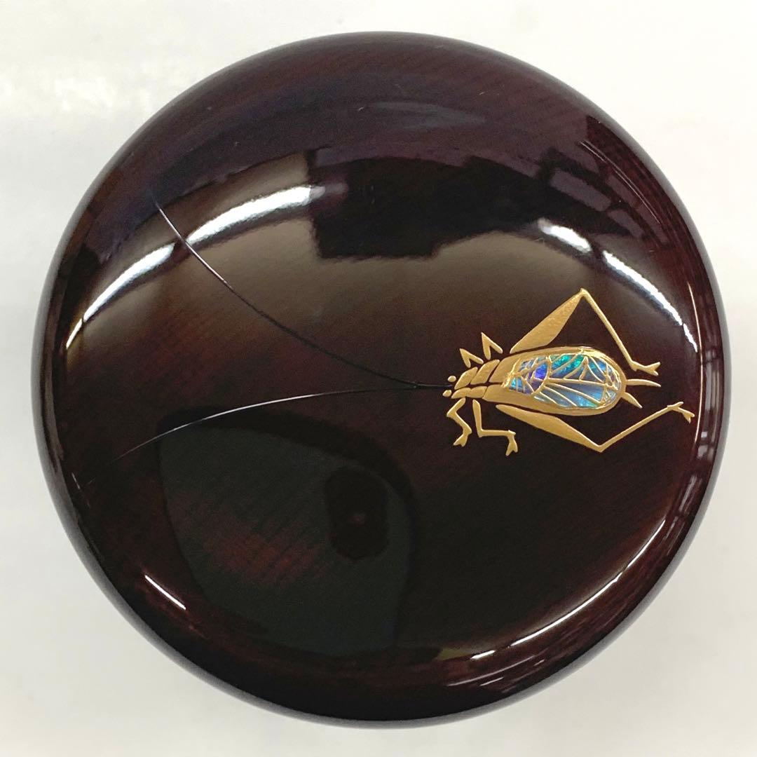 【金輪寺　棗　欅目摺り漆　鈴虫蒔絵】多田忠雲　共箱