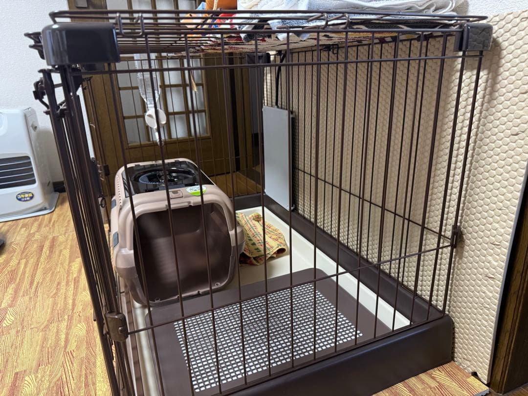 Richell 犬用ケージ 90-60 前面パネル開放　屋根付き