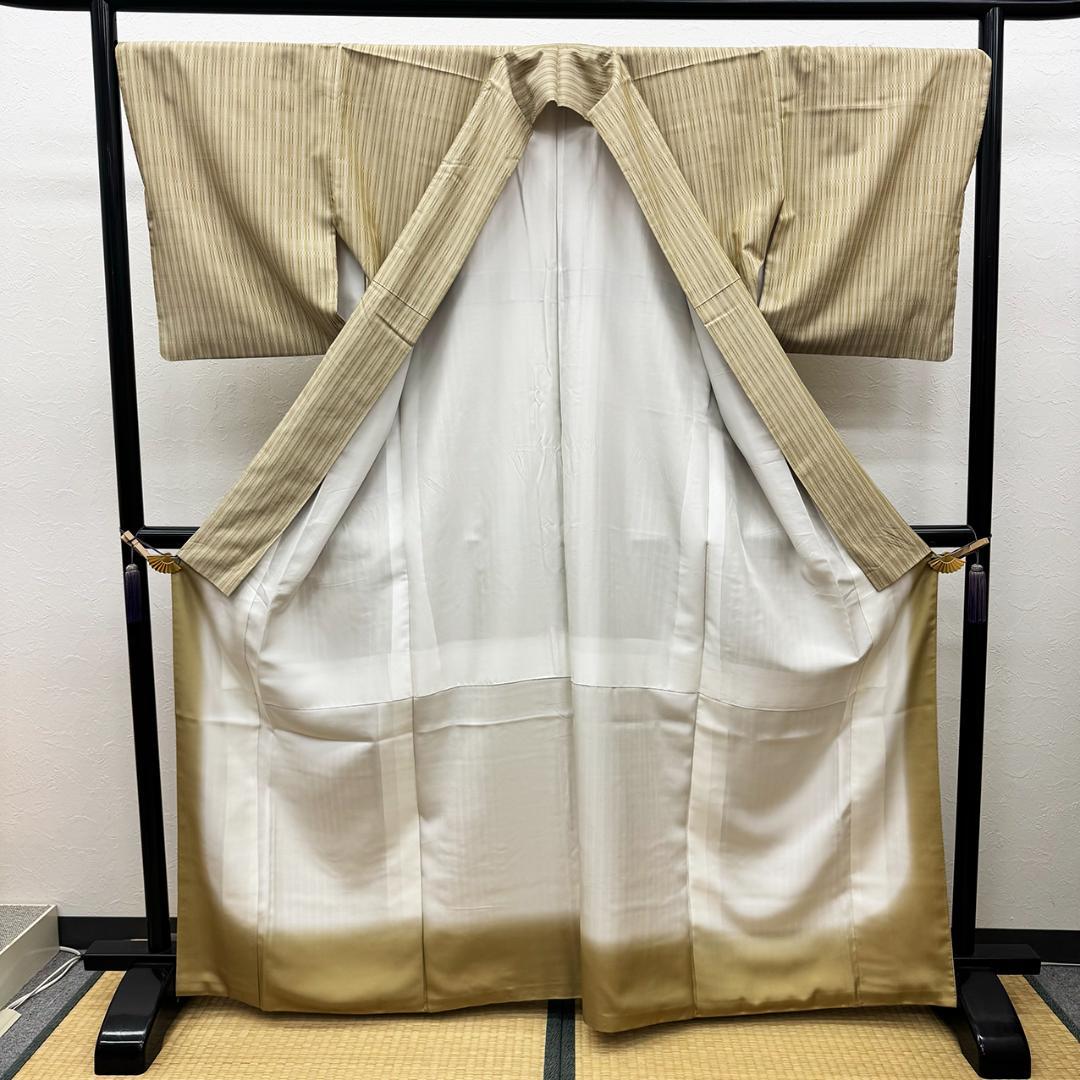 美品 トールサイズ■ 草木染 黄八丈 山下八百子 証紙付 身丈165㌢裄68㌢