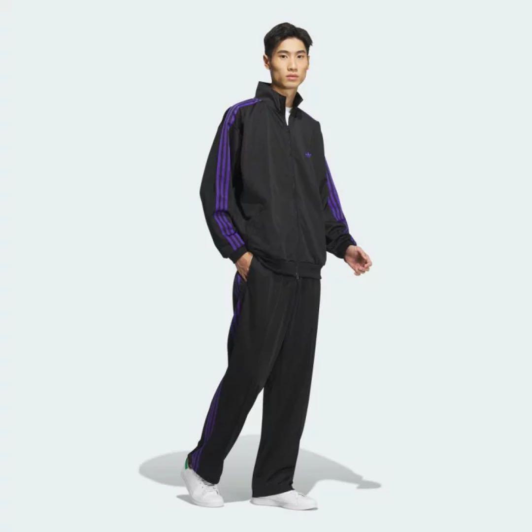アディダス　オリジナルス　ベッケンバウアー　トラックパンツ 黒　紫　XS