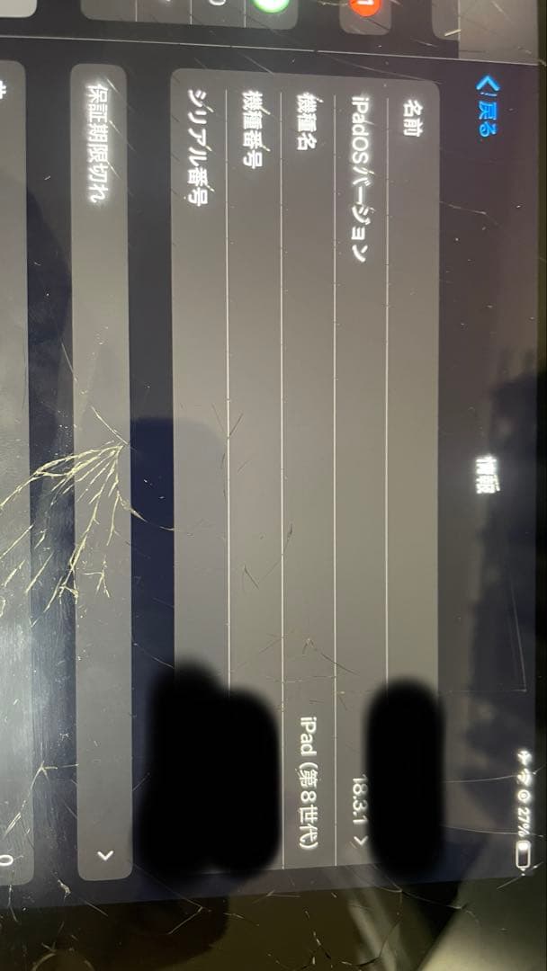 iPad 第8世代 液晶割　ジャンク品