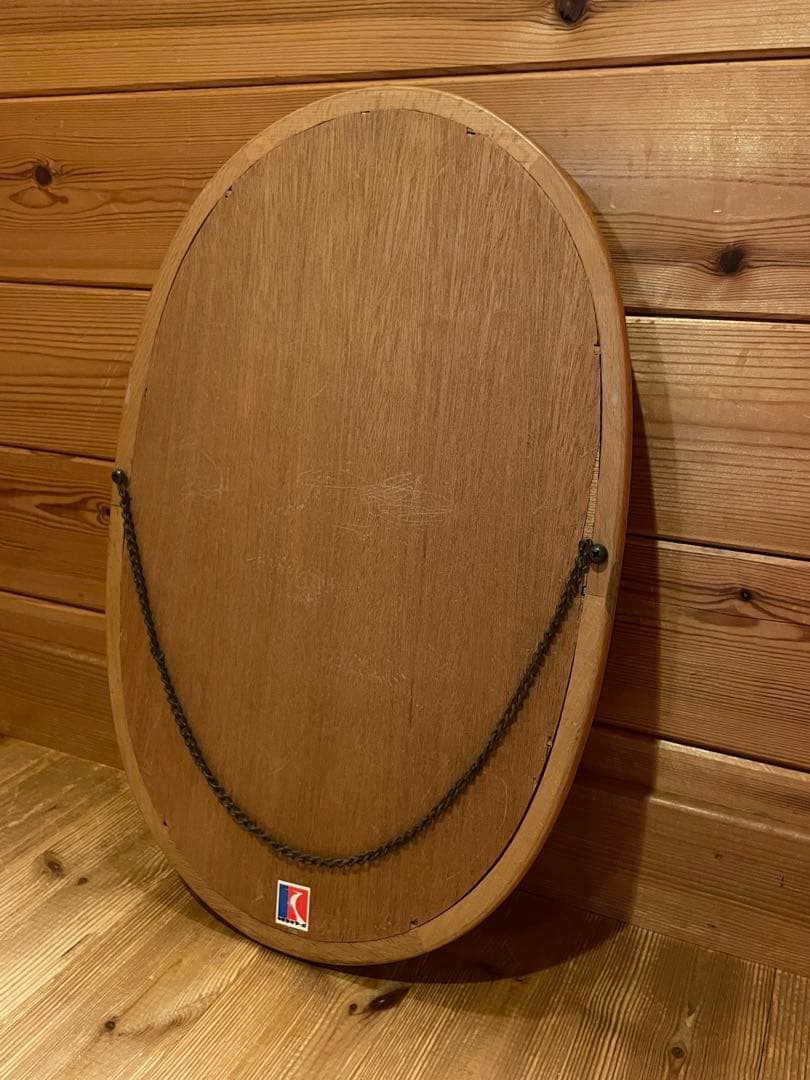 激レア 飛騨産業 キツツキマーク 壁掛け鏡 ヴィンテージ ジャパニーズモダン