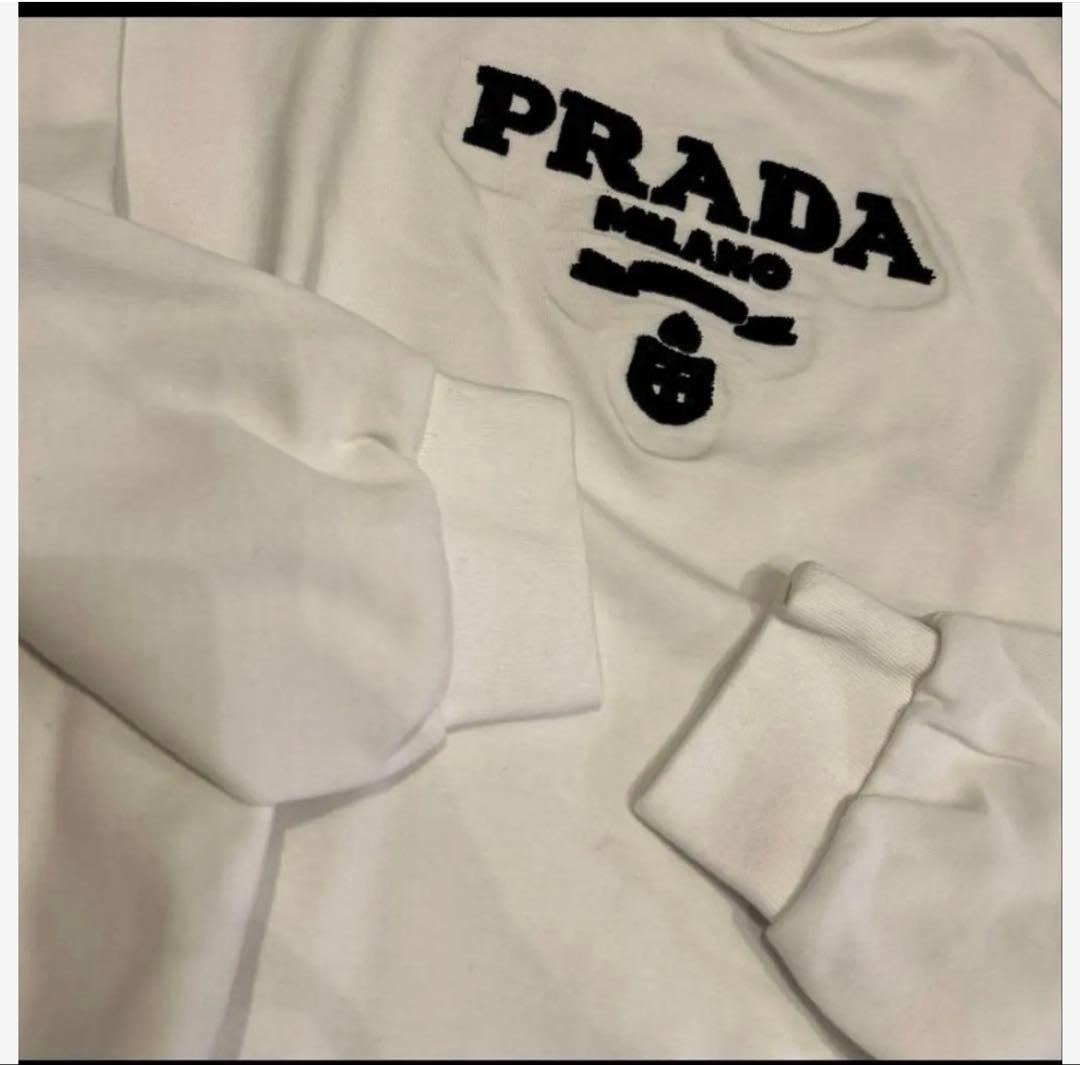 PRADA ホワイト ロゴ スウェット