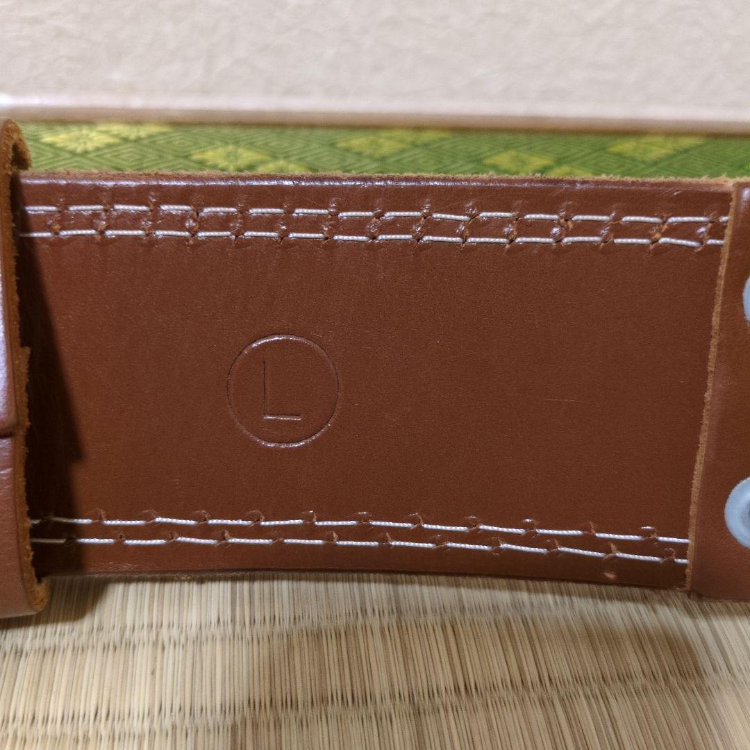 GOLD'S GYM トレーニングパワーレザーベルト 【G3324】茶　Lサイズ