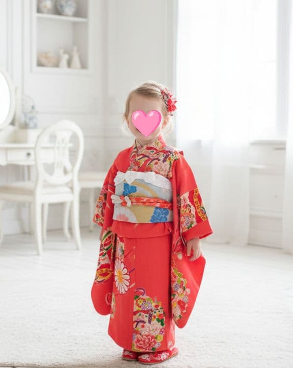 専用です☆アンティークオレンジピンクの着物とミニだらり帯