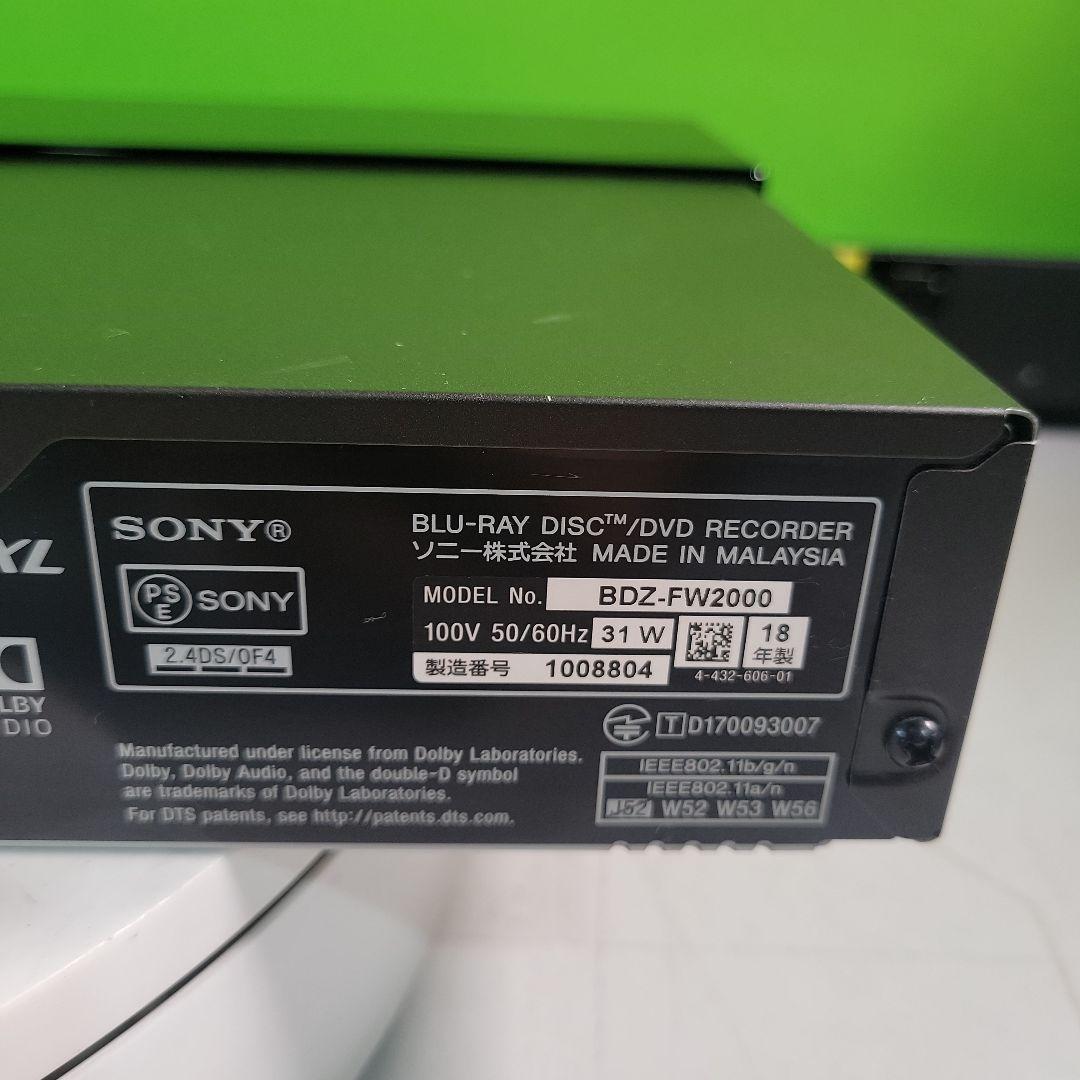 SONY BDZ-FW2000 4Kブルーレイレコーダー2018年製