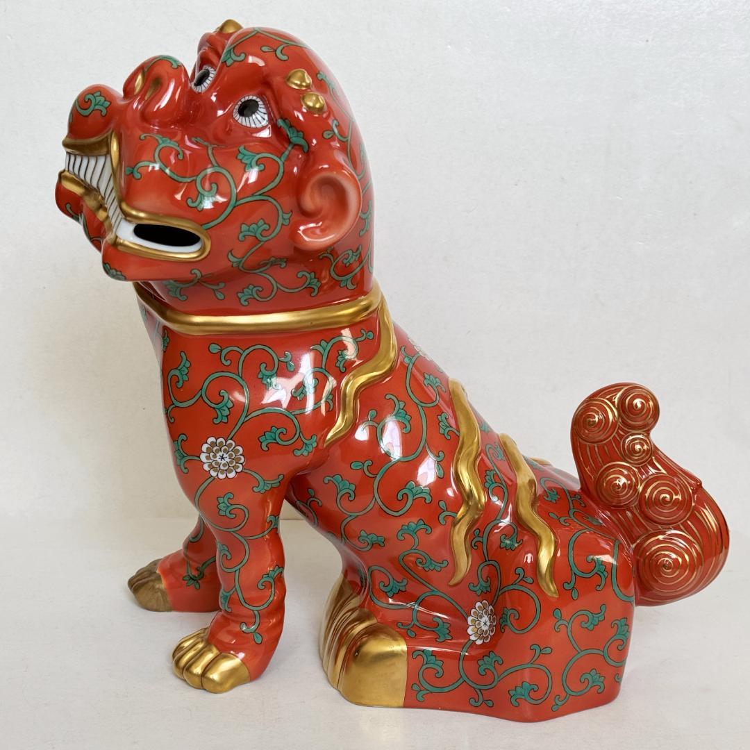 ヘレンド 大型25cm 狛犬（L) フィギュリン シノワズリ 西安の赤