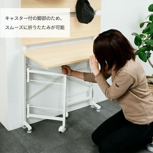 突っ張りラック 折りたたみテーブル 幅80奥行40 コンセント付き 山善