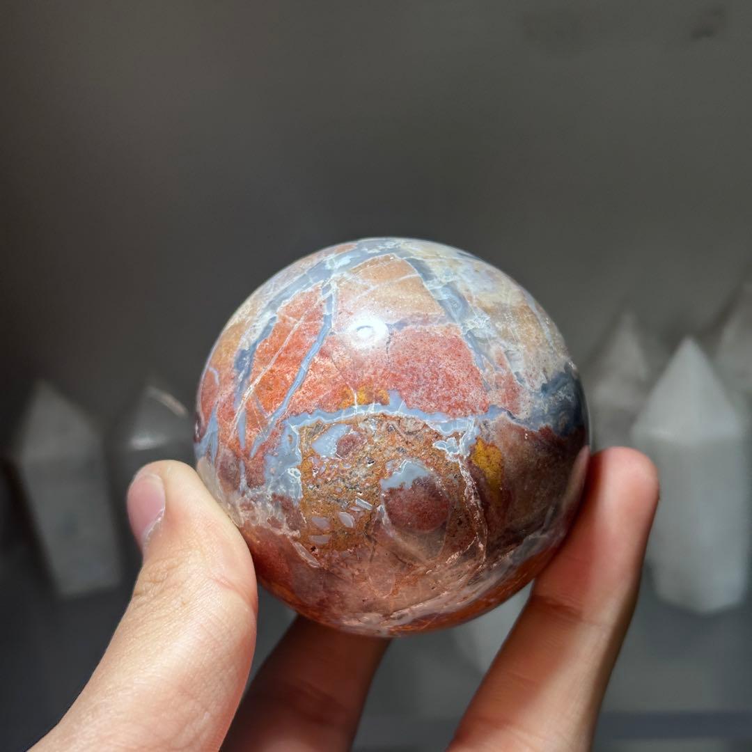 天然石桜瑪瑙のスフィア　丸玉　ご購入前に在庫確認必要G.162