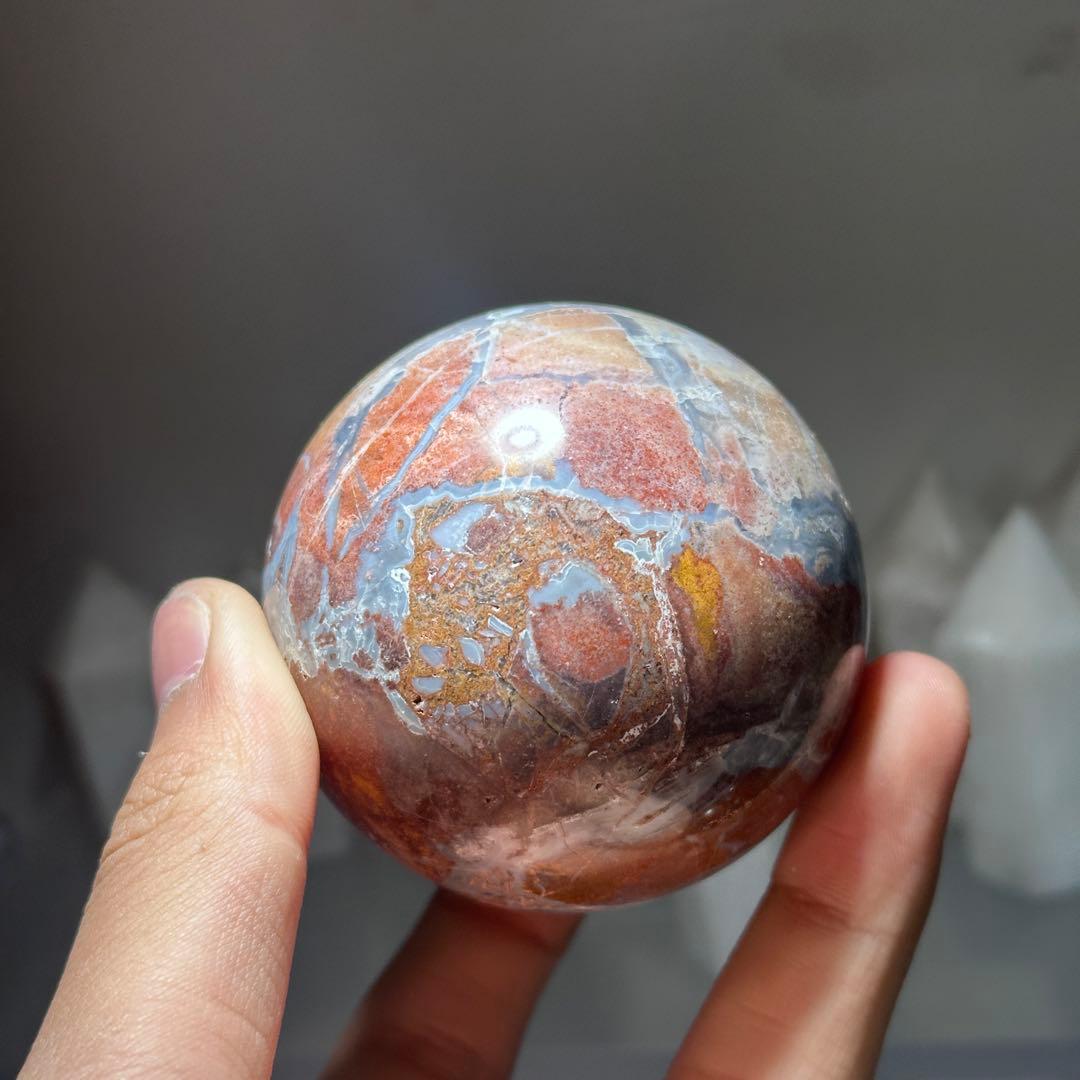 天然石桜瑪瑙のスフィア　丸玉　ご購入前に在庫確認必要G.162