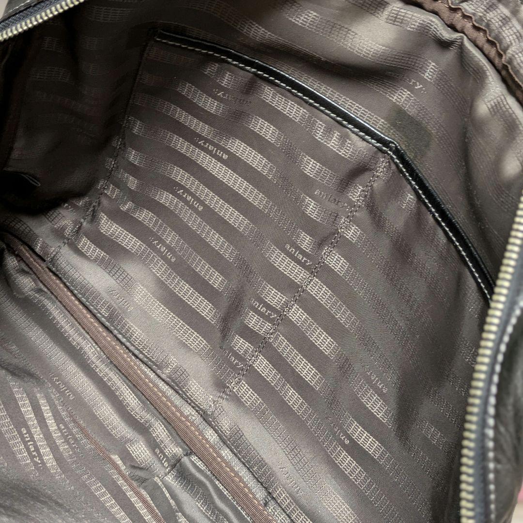 aniary ビジネスバッグ ブリーフケース クロコ型押し トート 本革 黒