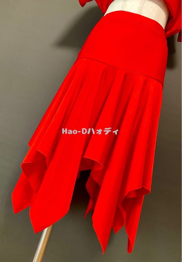 社交ダンス★新作★レッスンウェア★オリジナル★赤2点セット