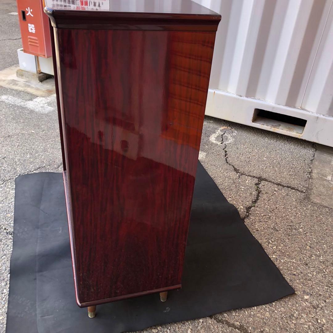 アンティーク　マホガニー　下駄箱　ワインレッド木製収納キャビネット