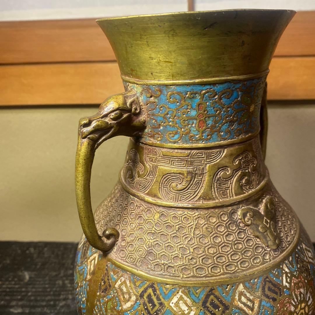 大日本帝国海軍司令部蔵　中国七宝花瓶