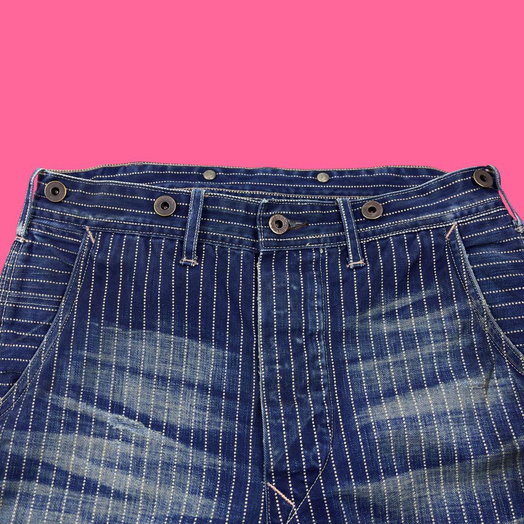 RRL ウォバッシュストライプ デニムペインターパンツ バックルバック USA製