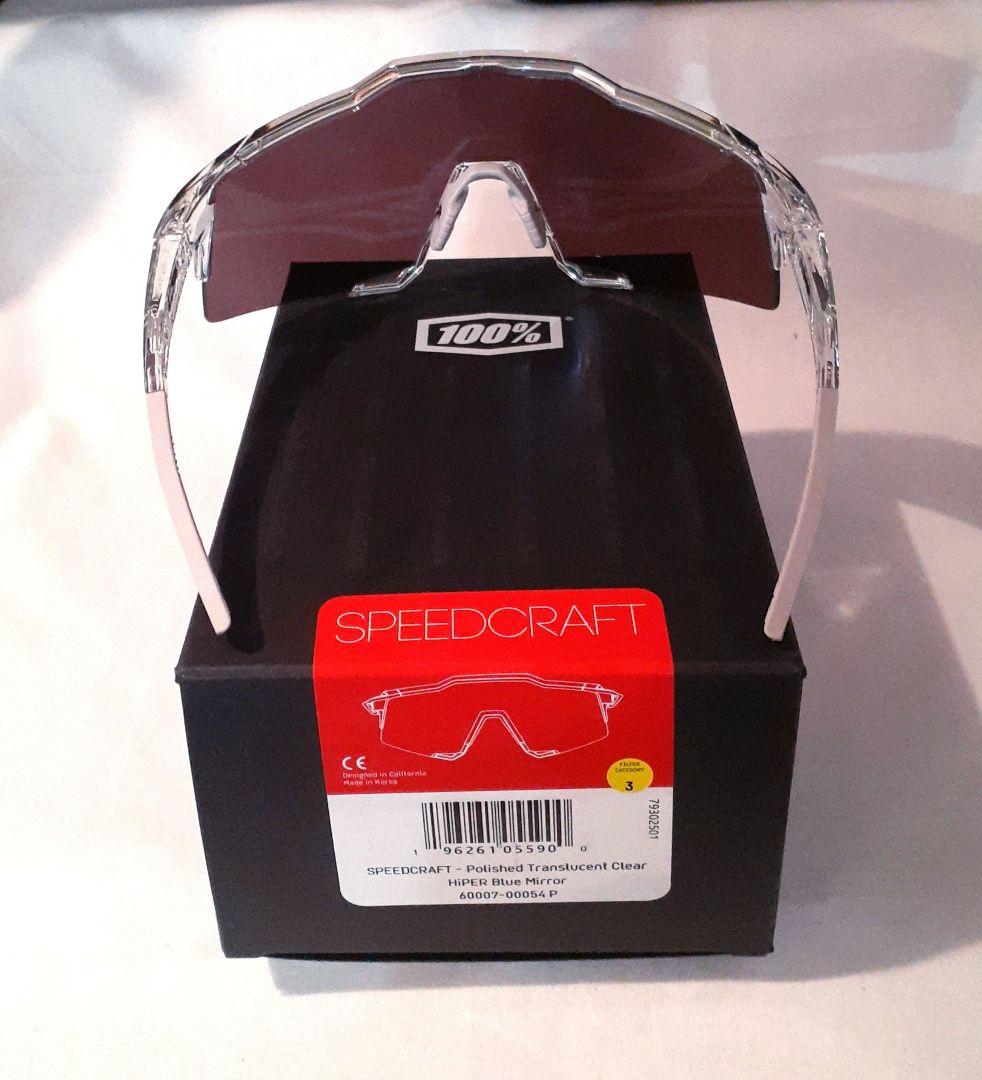 100% SPEEDCRAFT クリア ブルー ワンハンドレッド サングラス