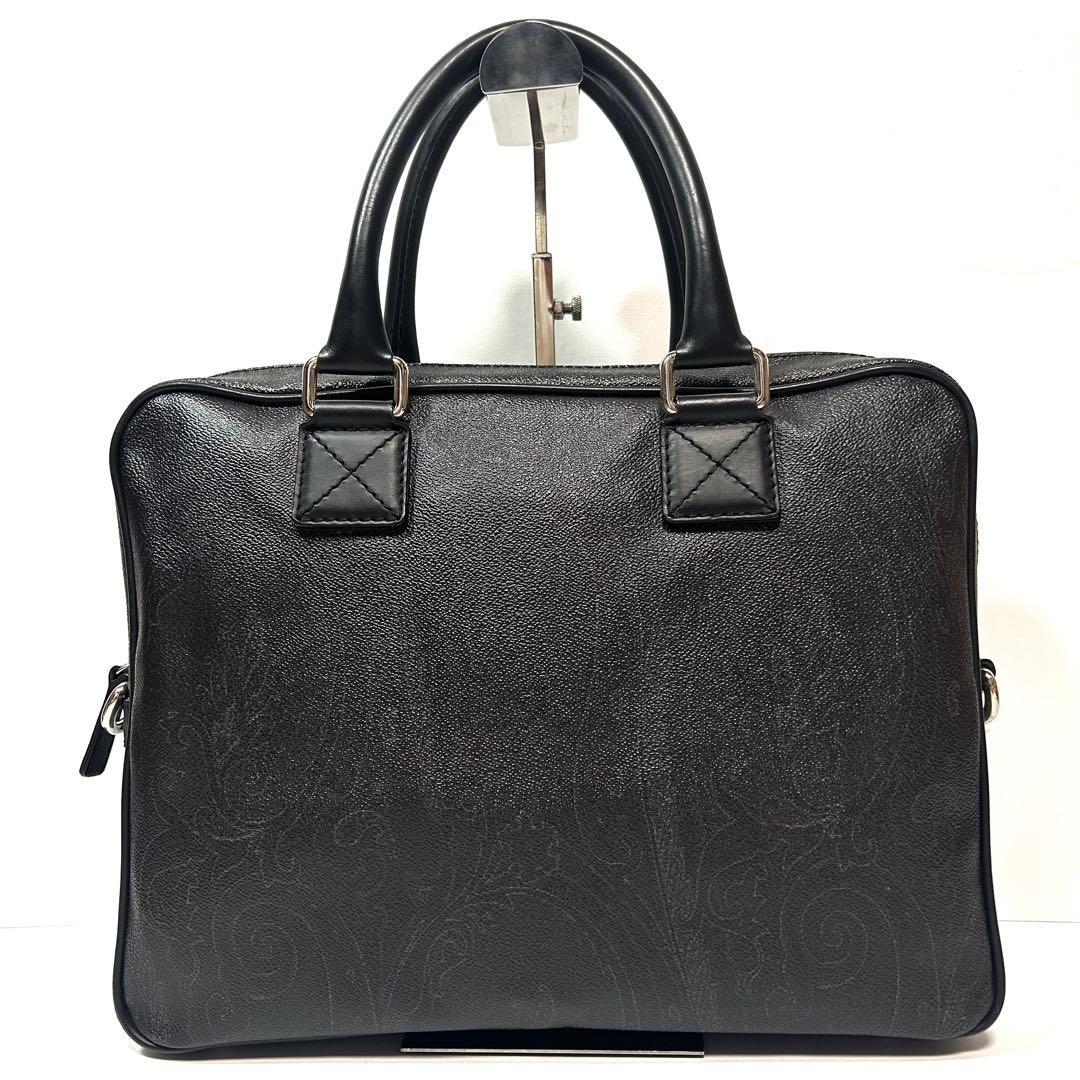 美品✨エトロ ブリーフケース ビジネスバッグ ペイズリー柄 黒