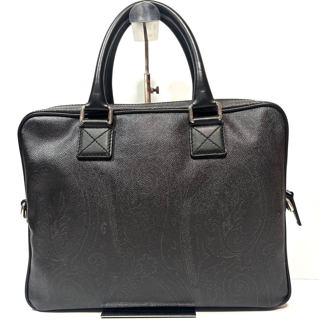 美品✨エトロ ブリーフケース ビジネスバッグ ペイズリー柄 黒