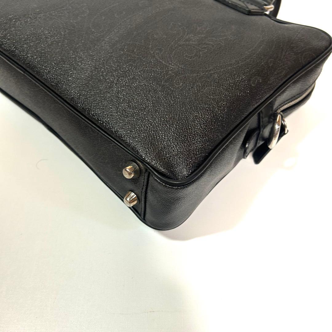 美品✨エトロ ブリーフケース ビジネスバッグ ペイズリー柄 黒