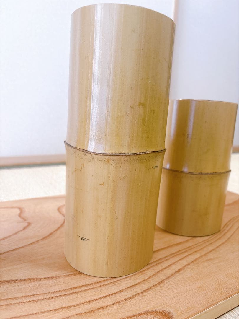 79 短三管筒　3本セット　竹製　華道　生花　格花　花器　水仙