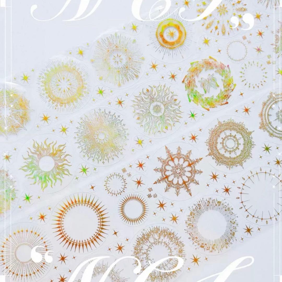 镭射银 镭射金 光圈 ダイカット加工 2巻セット 8cm×3m　海外マステ　装飾