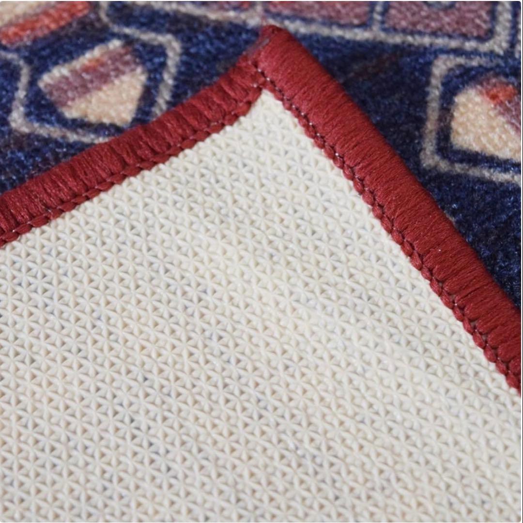 TOCO LIFE 200 × 200 ㎝ ラグ　レトロ　花柄　ネイビー