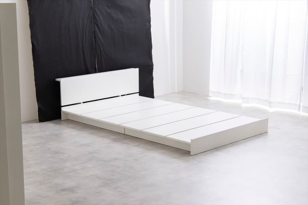 【送料無料】【シングル】すのこローベッド　ヘッドボード  ボンネルマットレス付き