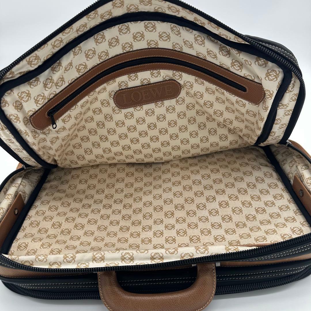 LOEWE ロエベ トラベル ビジネスバッグ レザー 鍵付き ブラック/ブラウン