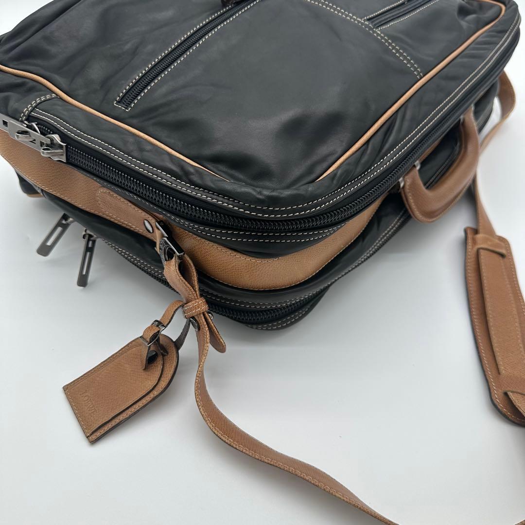 LOEWE ロエベ トラベル ビジネスバッグ レザー 鍵付き ブラック/ブラウン