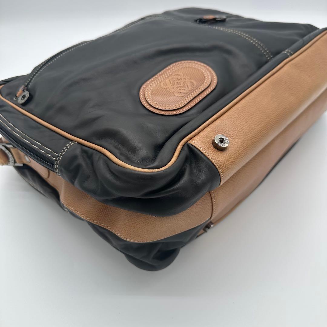 LOEWE ロエベ トラベル ビジネスバッグ レザー 鍵付き ブラック/ブラウン