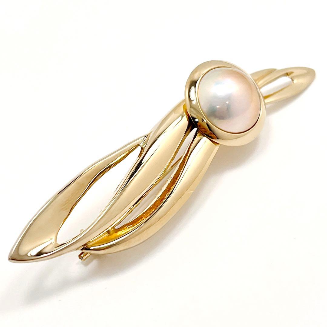 極美品✨田崎真珠　TASAKI タサキ マベパール　ピンブローチ コサージュ