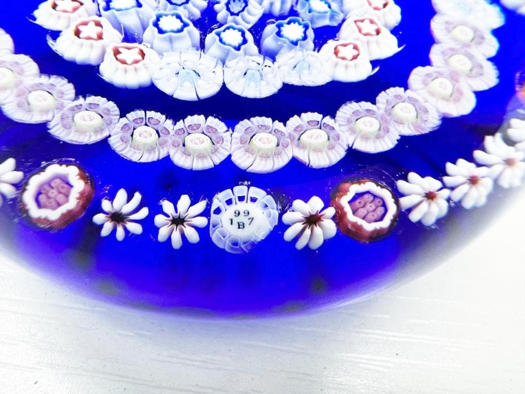 レア　美品　バカラ　ミルフォリ　1997B　ペーパーウエイト　置物　フラワー