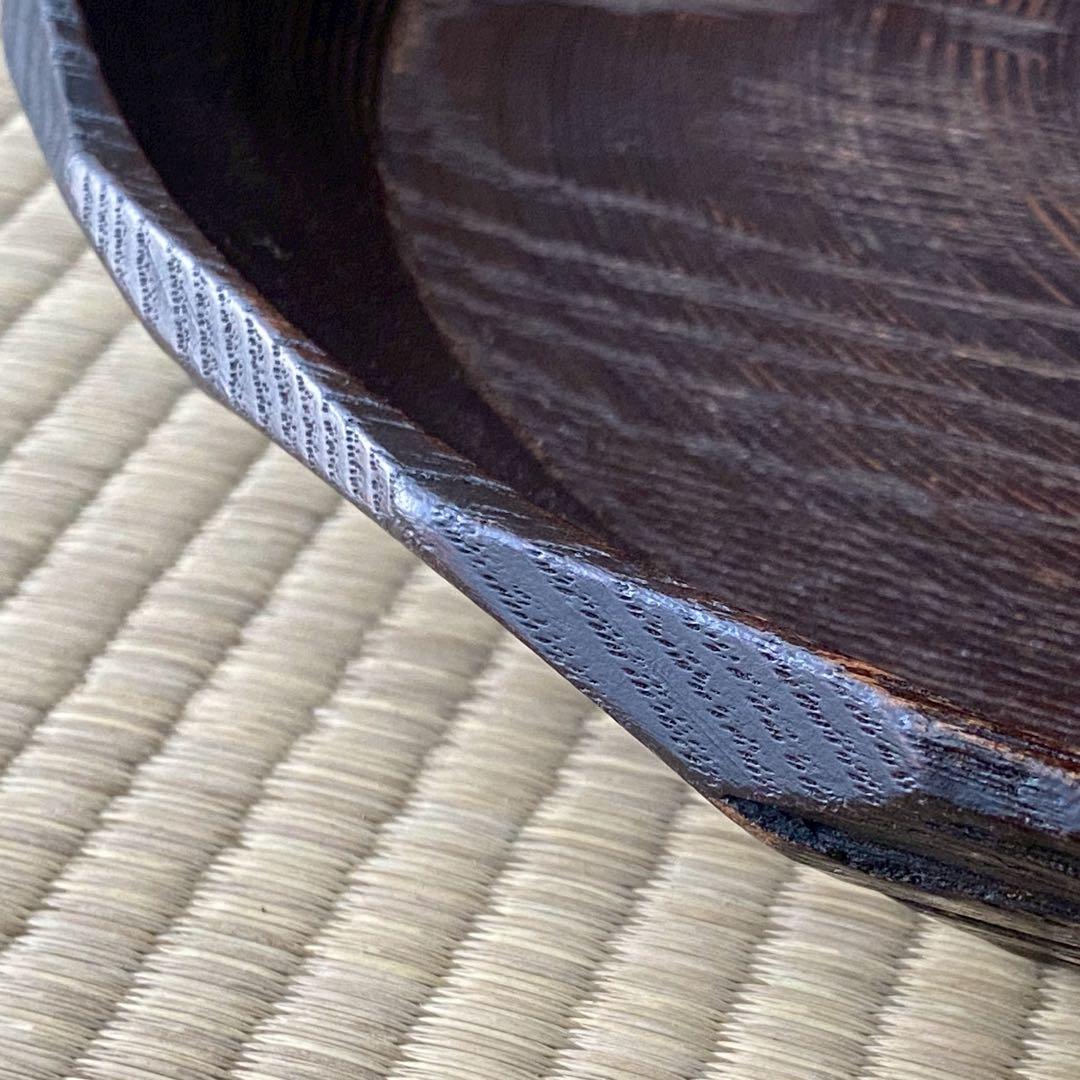 村瀬治兵衛 作【沢栗はつり盆】38cm 大きなサイズ 丸盆 盆手前 茶道具