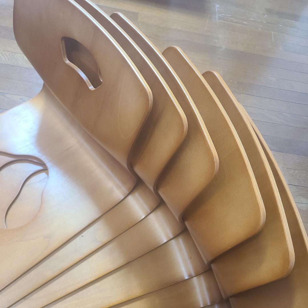 弘益　木製　座椅子 曲げ木 ６脚セット