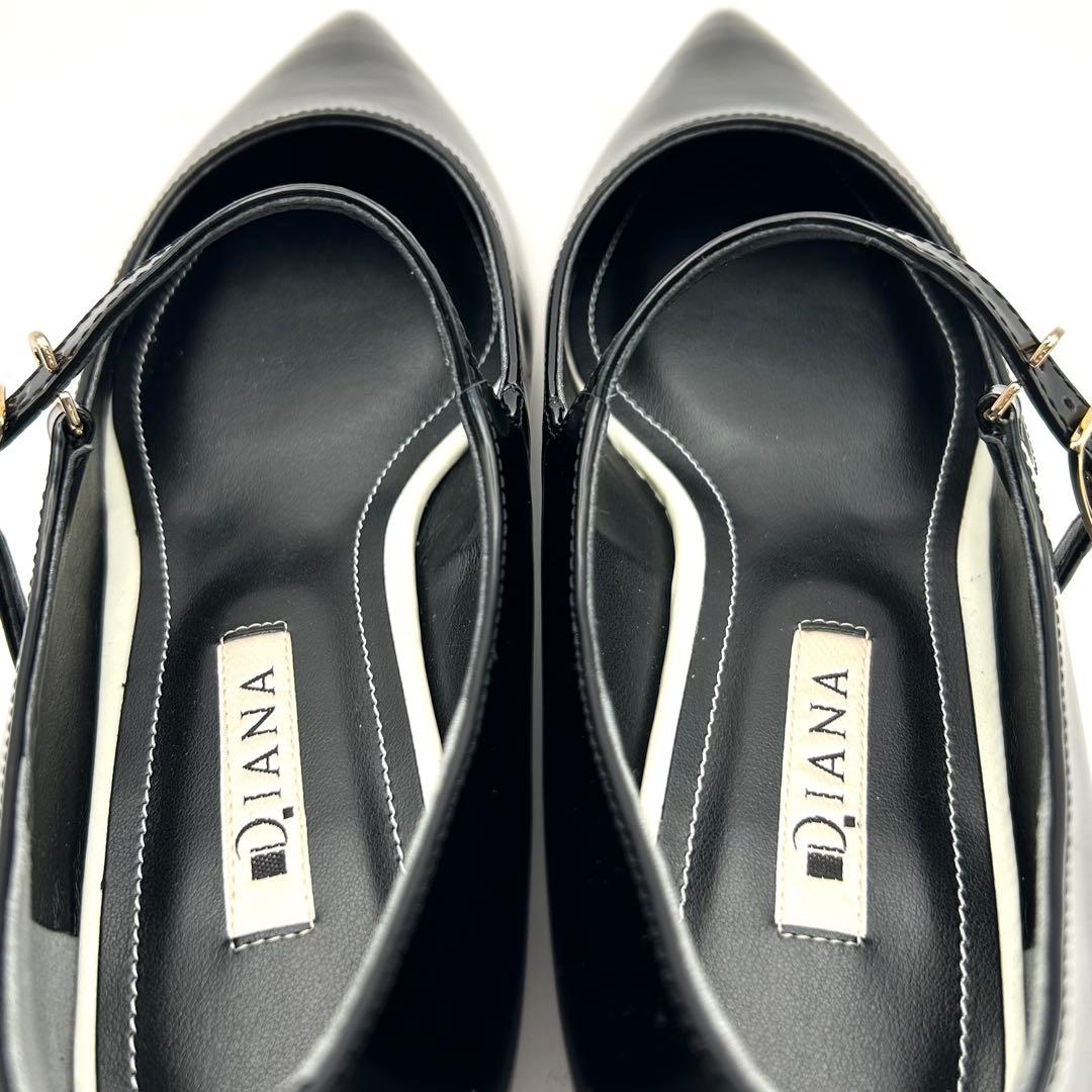 未使用級✨ DIANA 【24㎝】 フラットパンプス エナメル ポインテッドトゥ