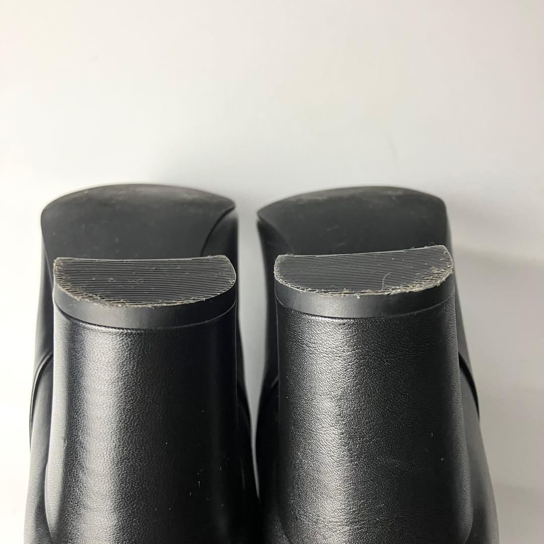 【美品】DIANA チャンキーヒール　レザー　ロングブーツ　美脚　黒　24cm